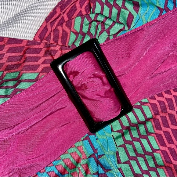 Y2K Guess Multicolor Geometric Halter Dress - Picture 4 of 12